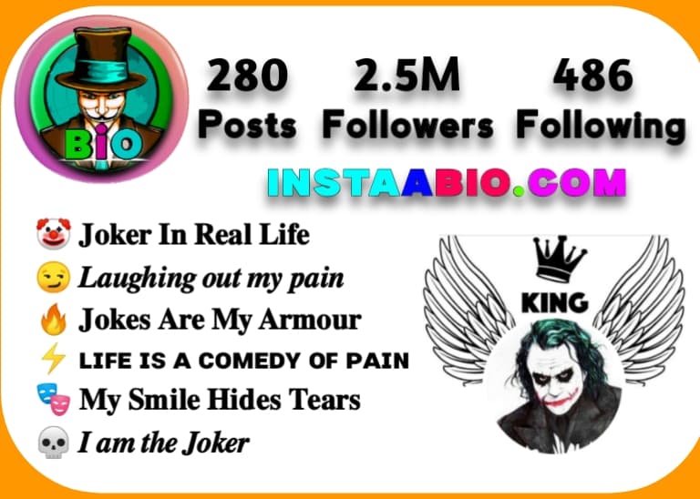Facebook Joker Stylish Bio Boys & Girls Facebook Joker Stylish Bio