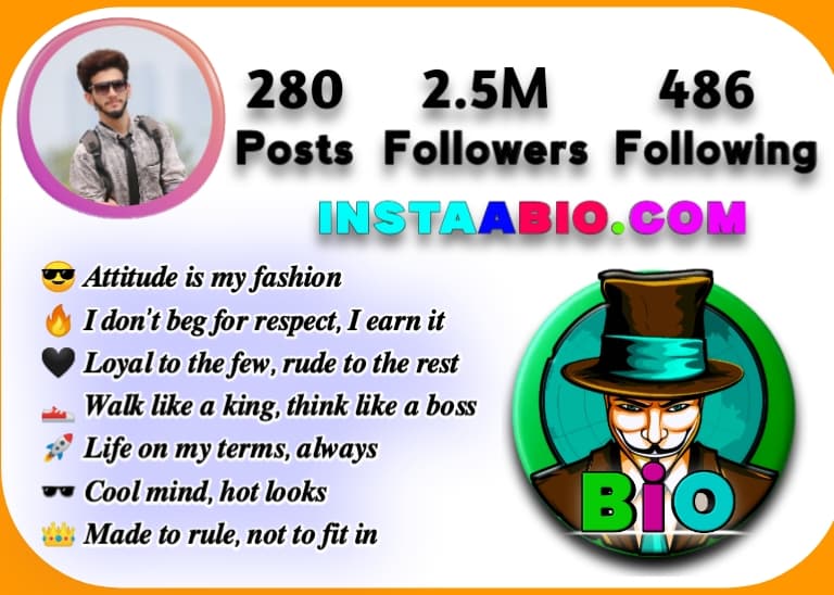Stylish Font Bio For Boy Attitude