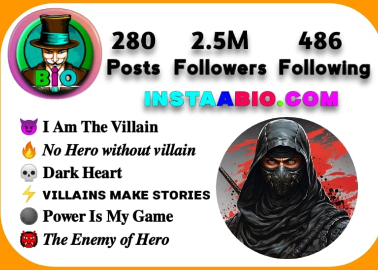 Villain Bio for instagram Boys & Girls Villain Bio for instagram